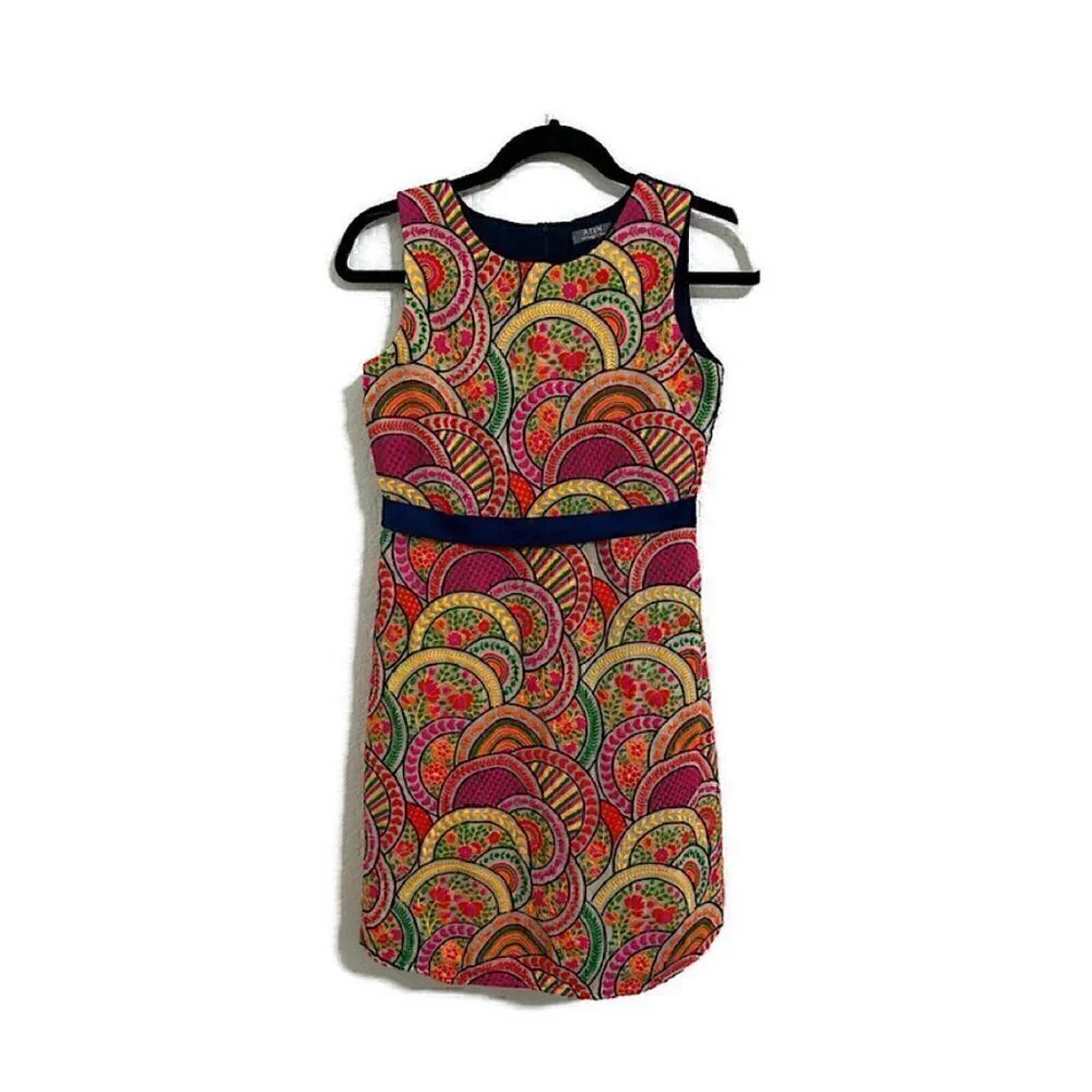 All Things Uber Nice Dress Size 11/12 Youth Multicolor Sleeveless Embroidered